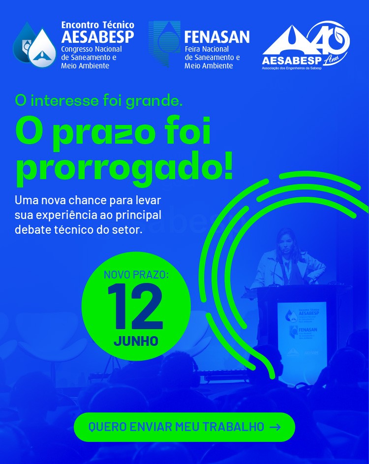 AESABESP/FENASAN 2026 – Prazo Prorrogado: Chamada de trabalhos 37º Encontro Técnico