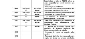 Eleições Conselho Fiscal ASEAC Biênio 2025/2027 – Calendário Eleitoral